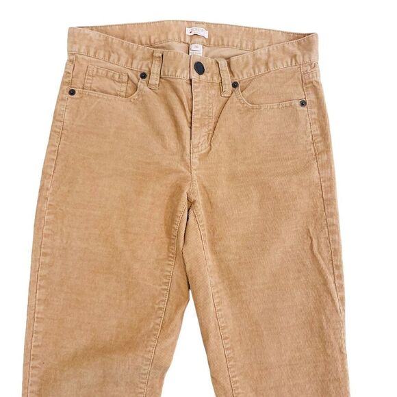 J Crew stretch cotton tan 5 pocket corduroy skinny mid rise pants size 26 - Picture 3 of 8